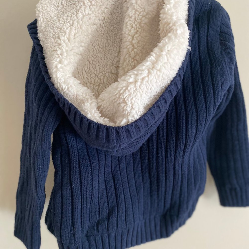 Tommy Hilfiger Blue sweater Jacket, Sherpa lined - Picture 4 of 5